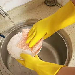 1/3/5/10PCS Rubber Gloves Washing Dishes Waterproof Thickened Beef Rubber Latex Labor Protection Wear Resistant Work Household