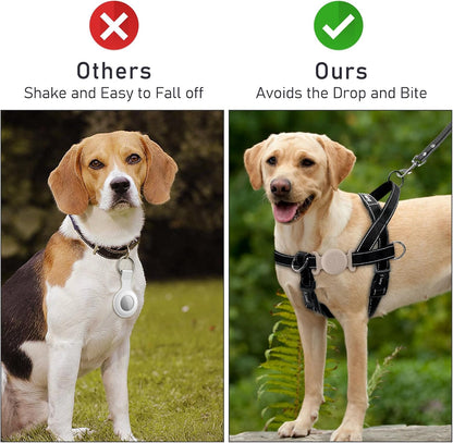 Case for Airtag Dog Collar Holder, 3 Pack Soft Silicone Anti-Lost Waterproof Protective Case Cover Compatible with Apple Airtag 2Nd & 1St Gen, for Pet Dog Collars Holder (Black+Smokpurpl+Stone)
