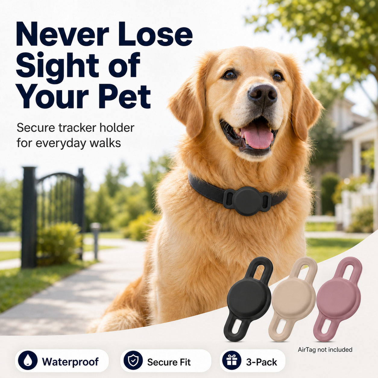 PetGuard™ AirTag Collar Holder - 3 Pack