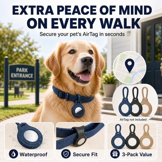 PetGuard™ Waterproof AirTag Collar Holder - 3 Pack